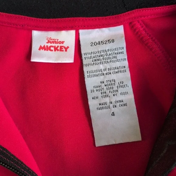 disney junior mickey mouse red zip-up scuba hoodie sweatshirt boys size 4 - Picture 6 of 8